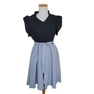 Dark Academia School Teacher Siren Dress Shein Black/ White 1XL